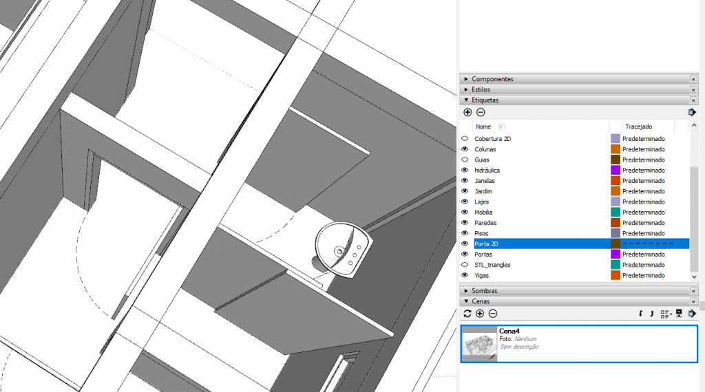 Como alterar tracejados, cores e espessuras de linhas no SketchUp Pro e SketchUp LayOut?