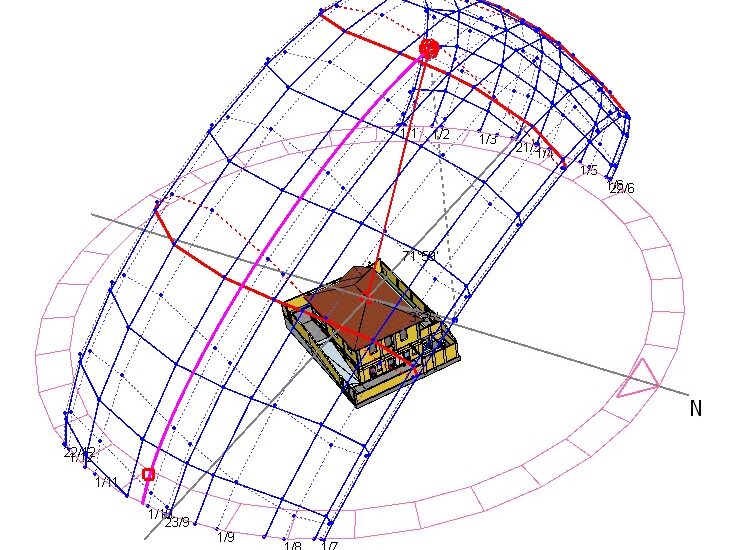 Carta solar no SketchUp Pro com a extensão Curic Sun