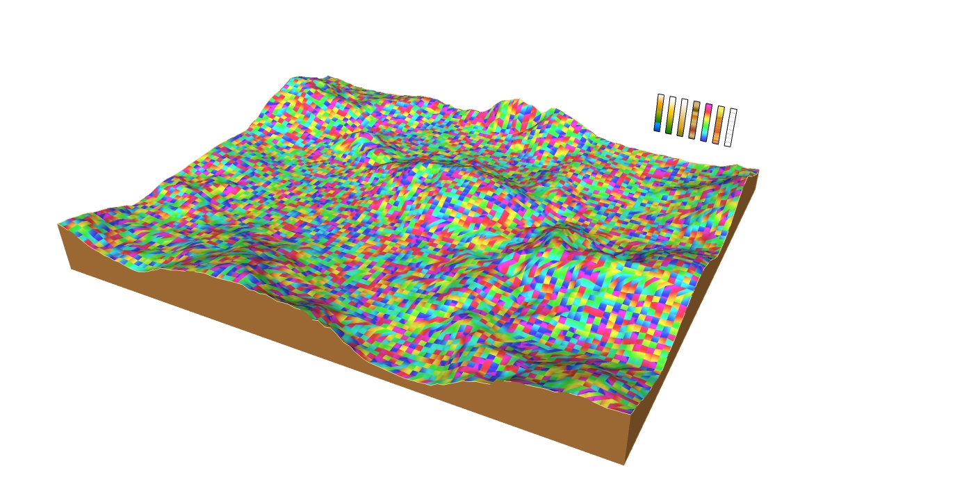 Como colorir um terreno 3D com uma textura projetada